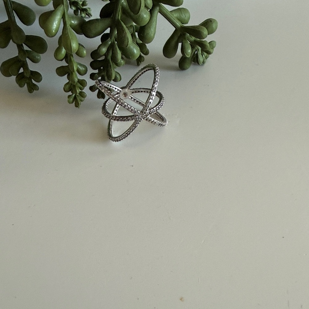 Henri Bendel Silver Crisscross Ring
